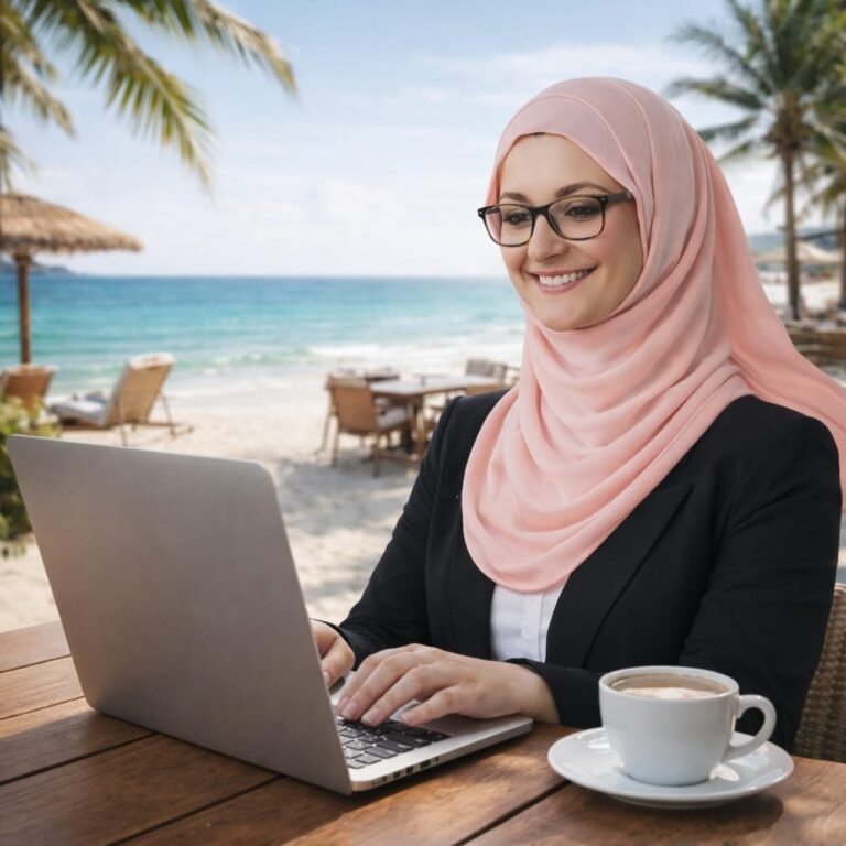 digital marketing professional working on laptop social media marketing