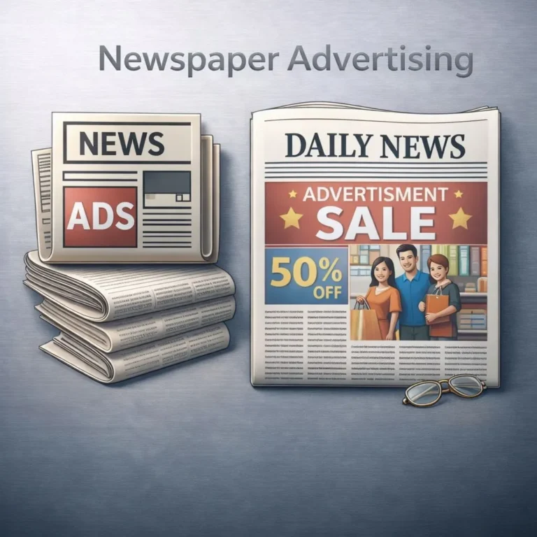 Newspaper advertising example showing print marketing promotion in a daily newspaper