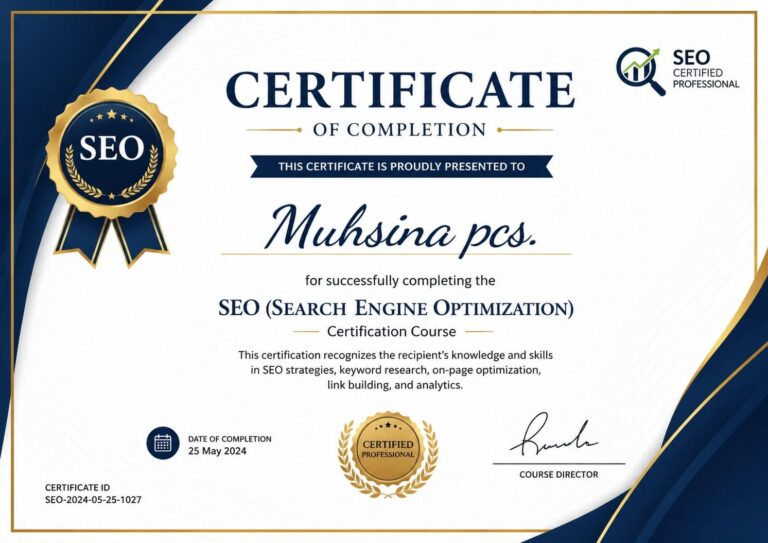 seo certification digital marketing professional certificate
